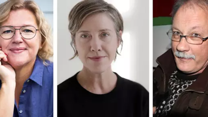 Anna-Lena Brander, Johanna Ekström och Ingvar Svanberg är mentorer i mentorskapsprogrammet för författare våren 2018.