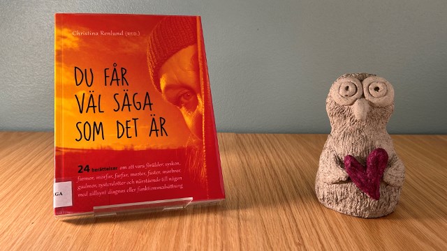 Bokomslag "Du får väl säga som det är". Ansikte tittar fram bakom en vägg.