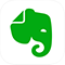 Ikon Evernote - svart siluett av elefanthuvud på grön botten