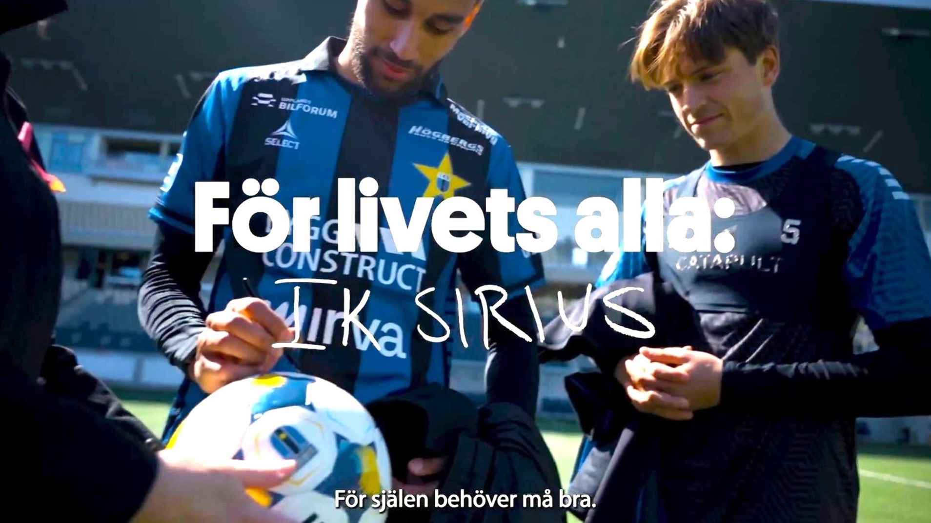 Uppsalaprofiler delar med sig av sina känslor i kampanjen För livets alla. På bilden fotbollsspelarna Joakim Persson och Adam Wikman från Sirius.