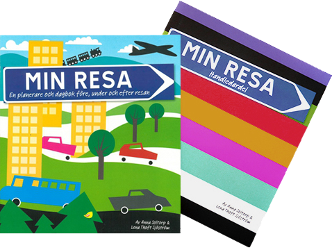 Bokomslag till månadens bok i juni 2020. Titel: Min resa - en planerare och dagbok före, under och efter resan.