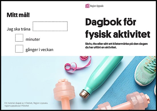 Framsida Enkel tr&auml;ningsdagbok.