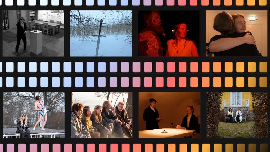 Filmremsor med foton från 8 olika filmer