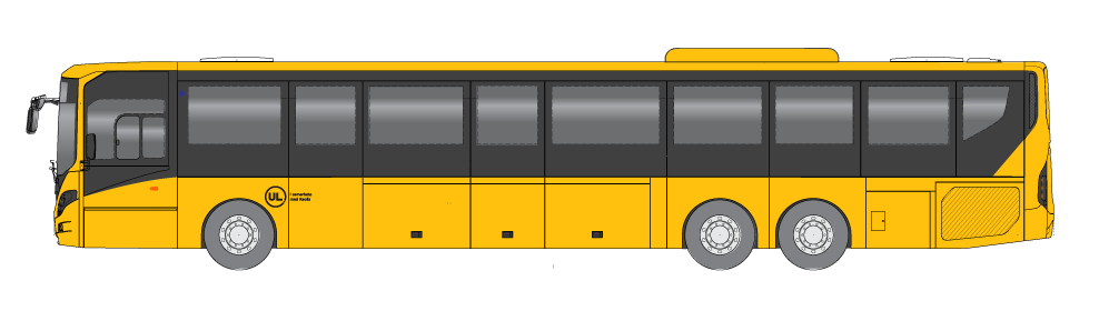 Regionbuss som visas från sidan