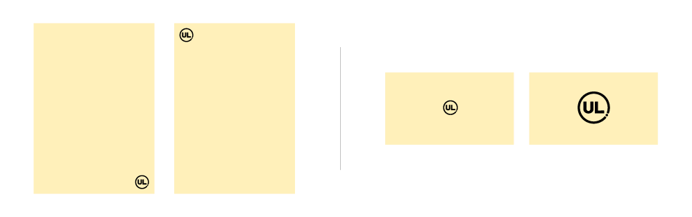 Fyra olika ikoner som beskriver storlek och placering