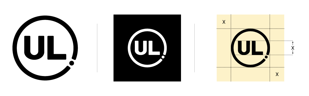 Tre logotyper som föreställer utföranden