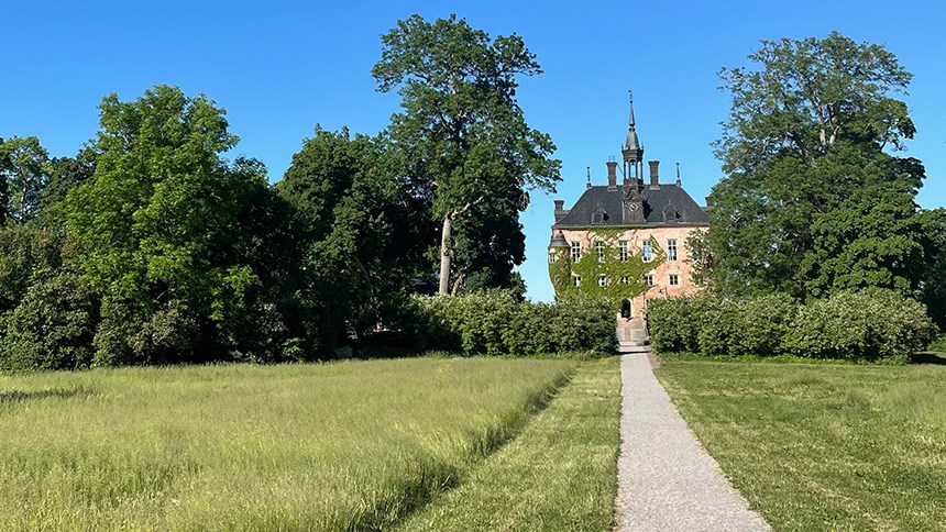 Wik slotts historiska grusgång.